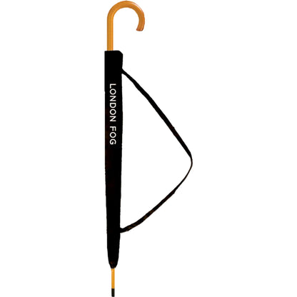 Black 48" London Fog Auto Fashion Stick Umbrella
