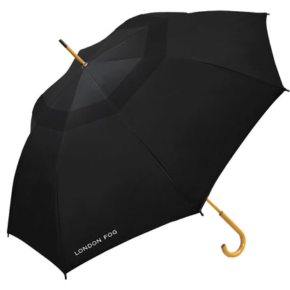 Black 48" London Fog Auto Fashion Stick Umbrella