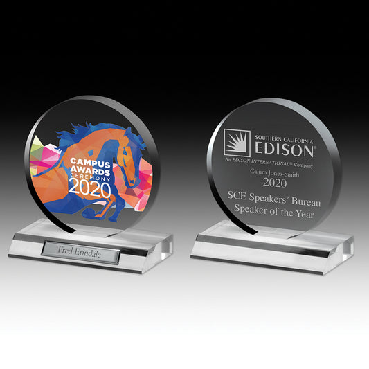 Clear Circle Award (6"x6 1/2"x3/4") - 4 Color Process