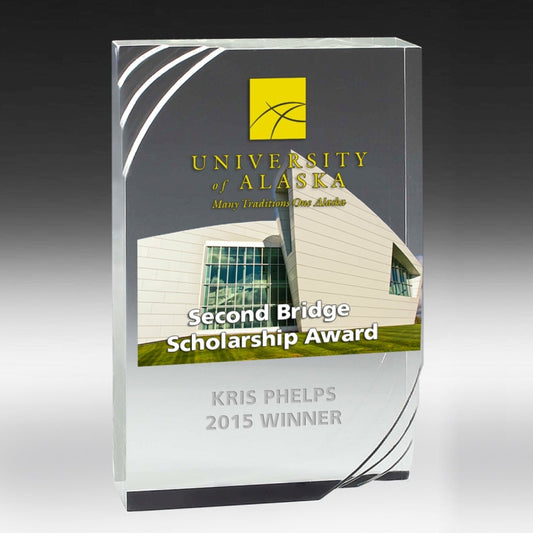1 1/4” Thick Freestanding Acrylic Awards - 6”