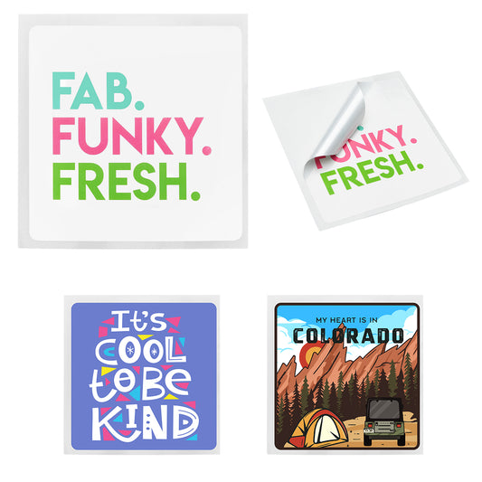 WHITE Square Rounded Corner Sticker