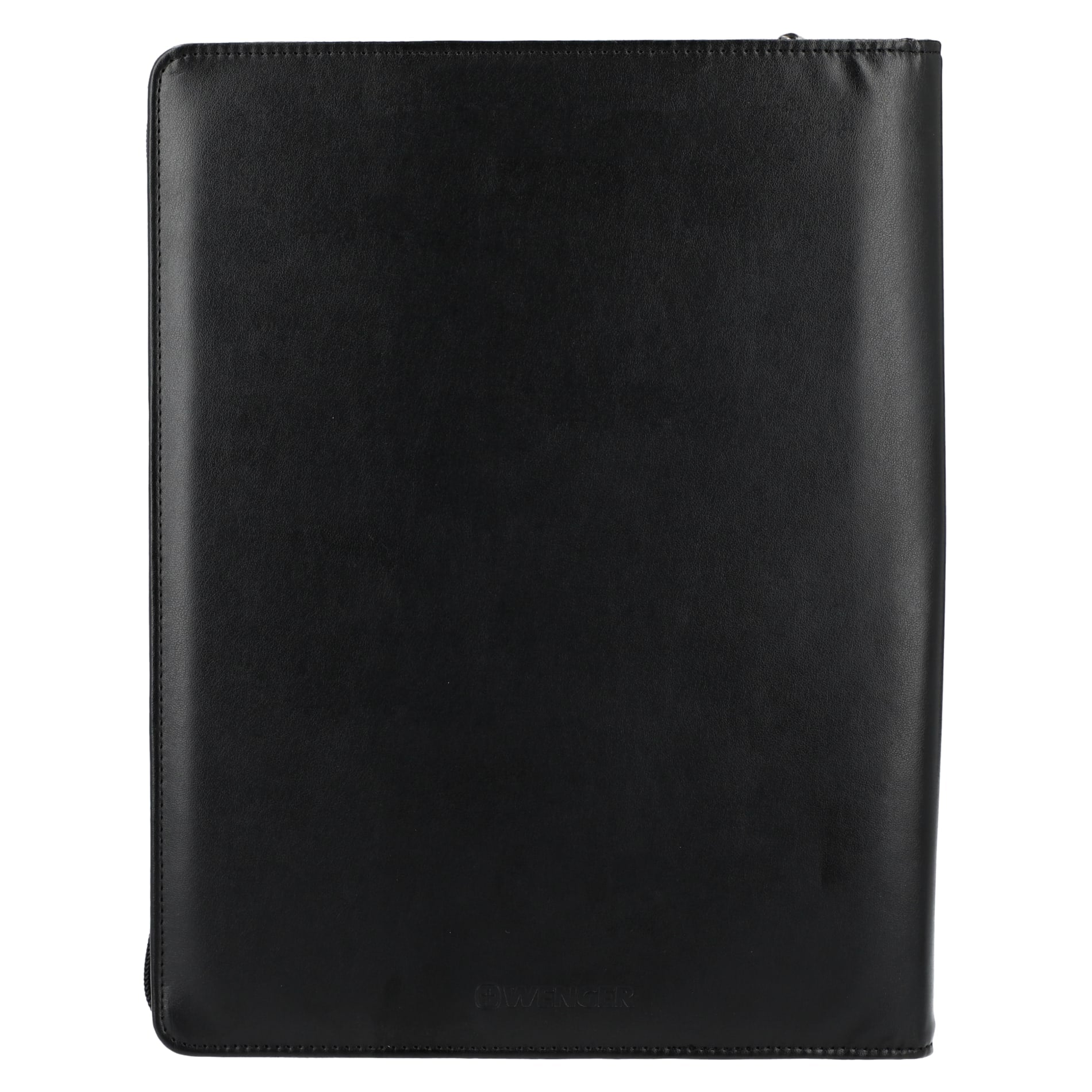 Rear View of Black Wenger Recycled Tech Zippered Padfolio