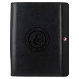 Front View of Black Wenger Recycled Tech Zippered Padfolio