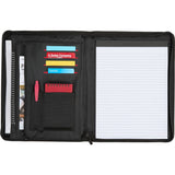 Front View of Gray Wenger RPET Zippered Padfolio