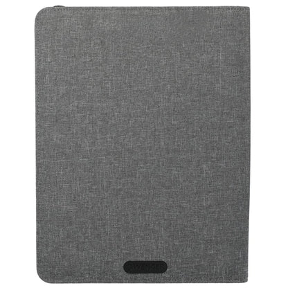 Rear View of Gray Wenger RPET Zippered Padfolio