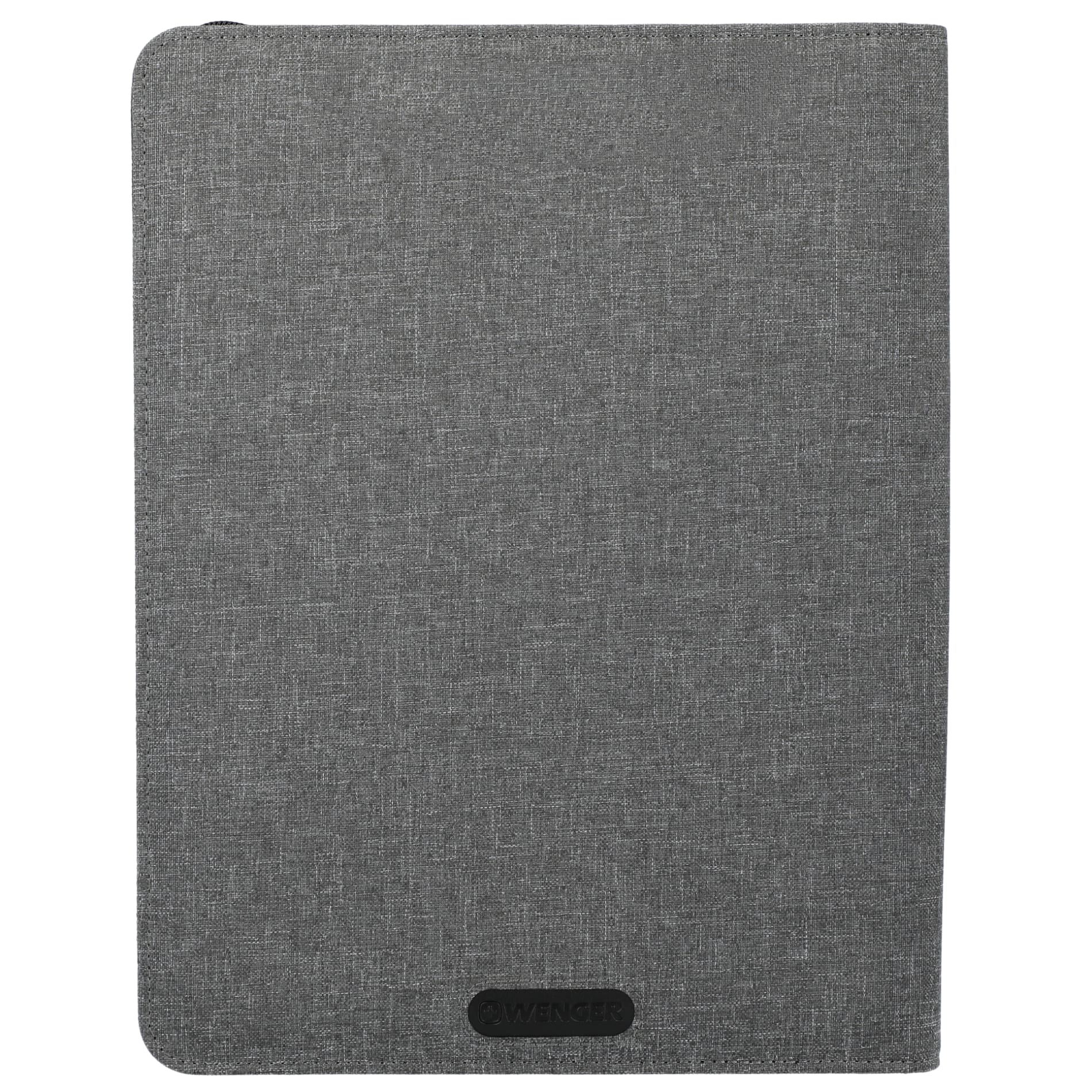 Rear View of Gray Wenger RPET Zippered Padfolio