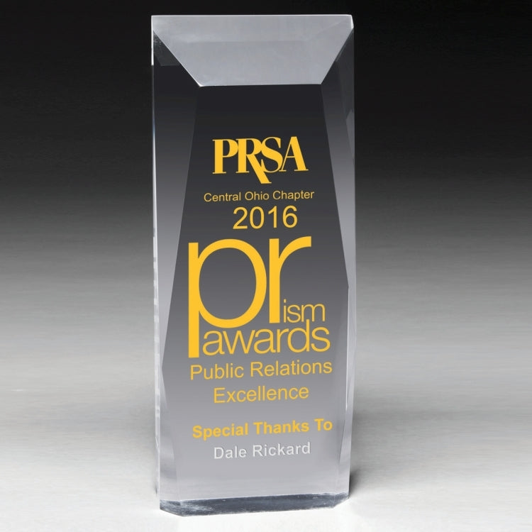 Faceted Obelisk Award - 9 3/4" 4-Color Process