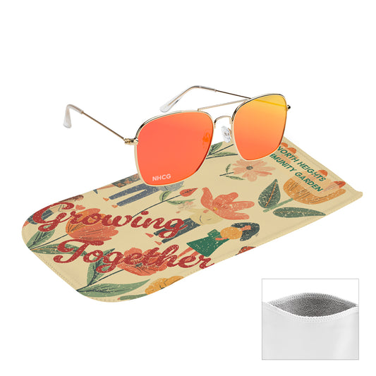 Aviator Sunglasses With rPET Microfiber Sunglass Pouch