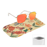 WHITE Aviator Sunglasses With rPET Microfiber Sunglass Pouch