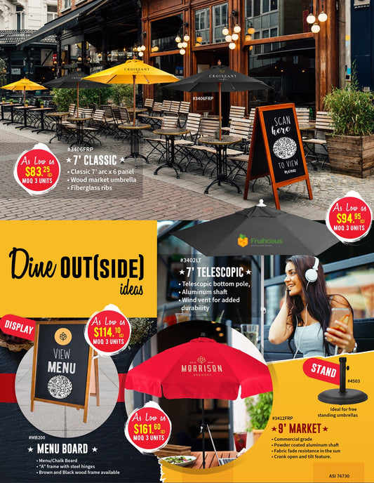 7' Telescopic Aluminum Market Umbrella