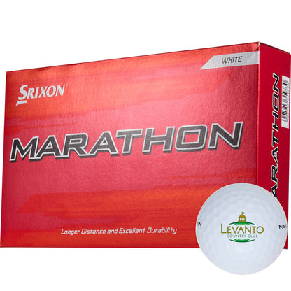 Front View of White Srixon Marathon Golf Balls - 15 Pack