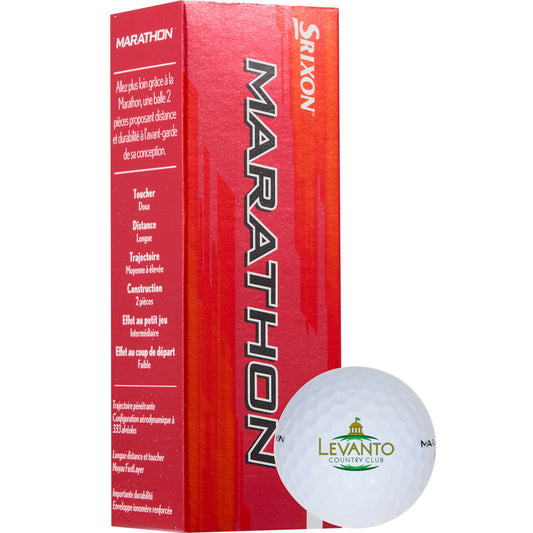 Front View of White Srixon Marathon Golf Balls - 3 Pack