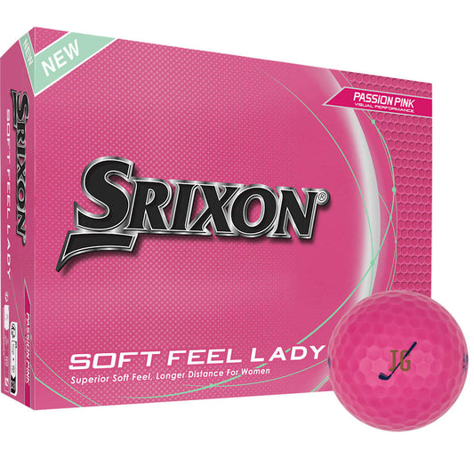 Front View of Pink Srixon Soft Feel Golf Balls - 12 Pack