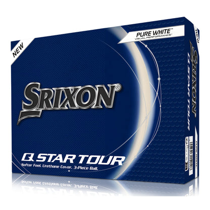 Front View of White Srixon Q-STAR TOUR Golf Balls - 12 Pack