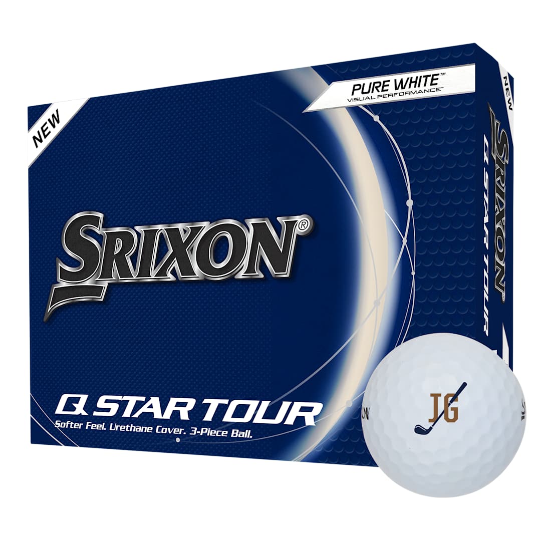 Front View of White Srixon Q-STAR TOUR Golf Balls - 12 Pack