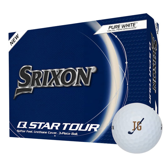 Front View of White Srixon Q-STAR TOUR Golf Balls - 12 Pack