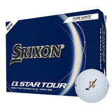 Front View of White Srixon Q-STAR TOUR Golf Balls - 12 Pack