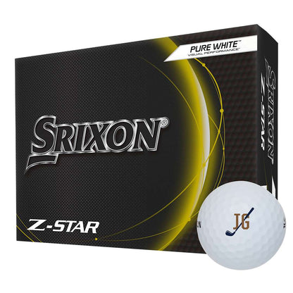 Front View of White Srixon Z-STAR Golf Balls - 12 Pack