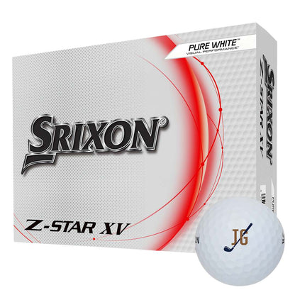 Front View of White Srixon Z-STAR XV Golf Balls - 12 Pack