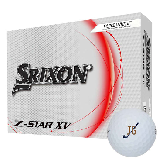 Front View of White Srixon Z-STAR XV Golf Balls - 12 Pack