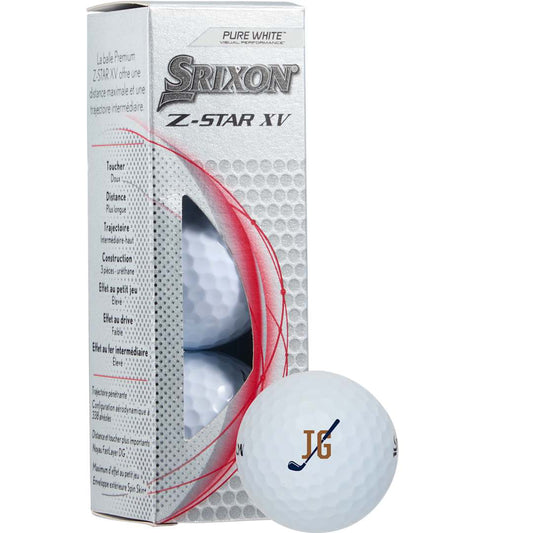 Front View of White Srixon Z-STAR XV Golf Balls - 3 Pack
