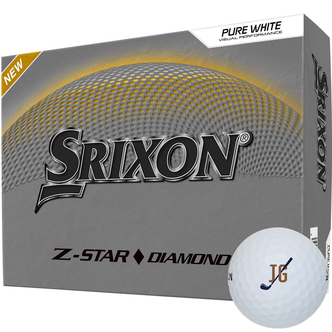 Front View of White Srixon Z-STAR DIAMOND Golf Balls - 12 Pack