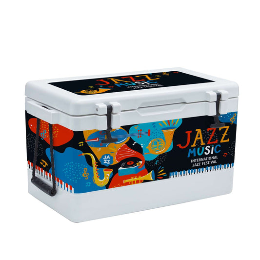 54QT Rotomolded Cooler, Wrap with 2 Lid Decals