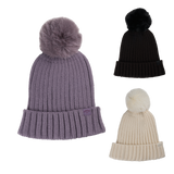 Black Callaway Women's Extended Season Beanie with Pom