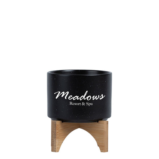 Black Saratoga Ceramic Flower Pot