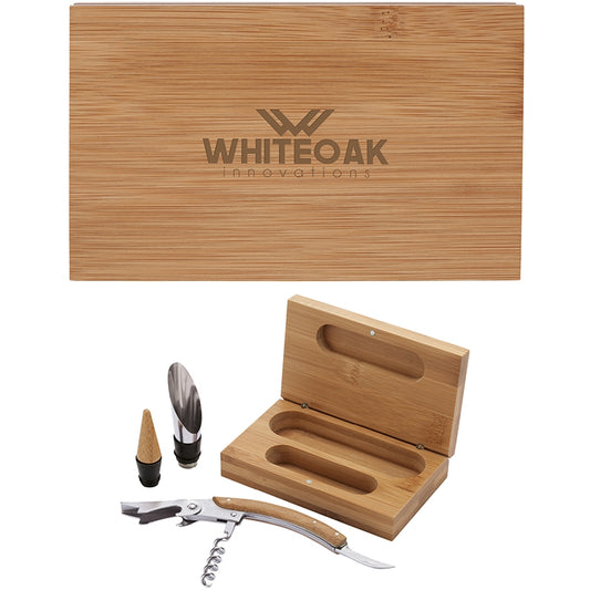 Natural Bel Vino 2-Piece Bamboo Wine Set