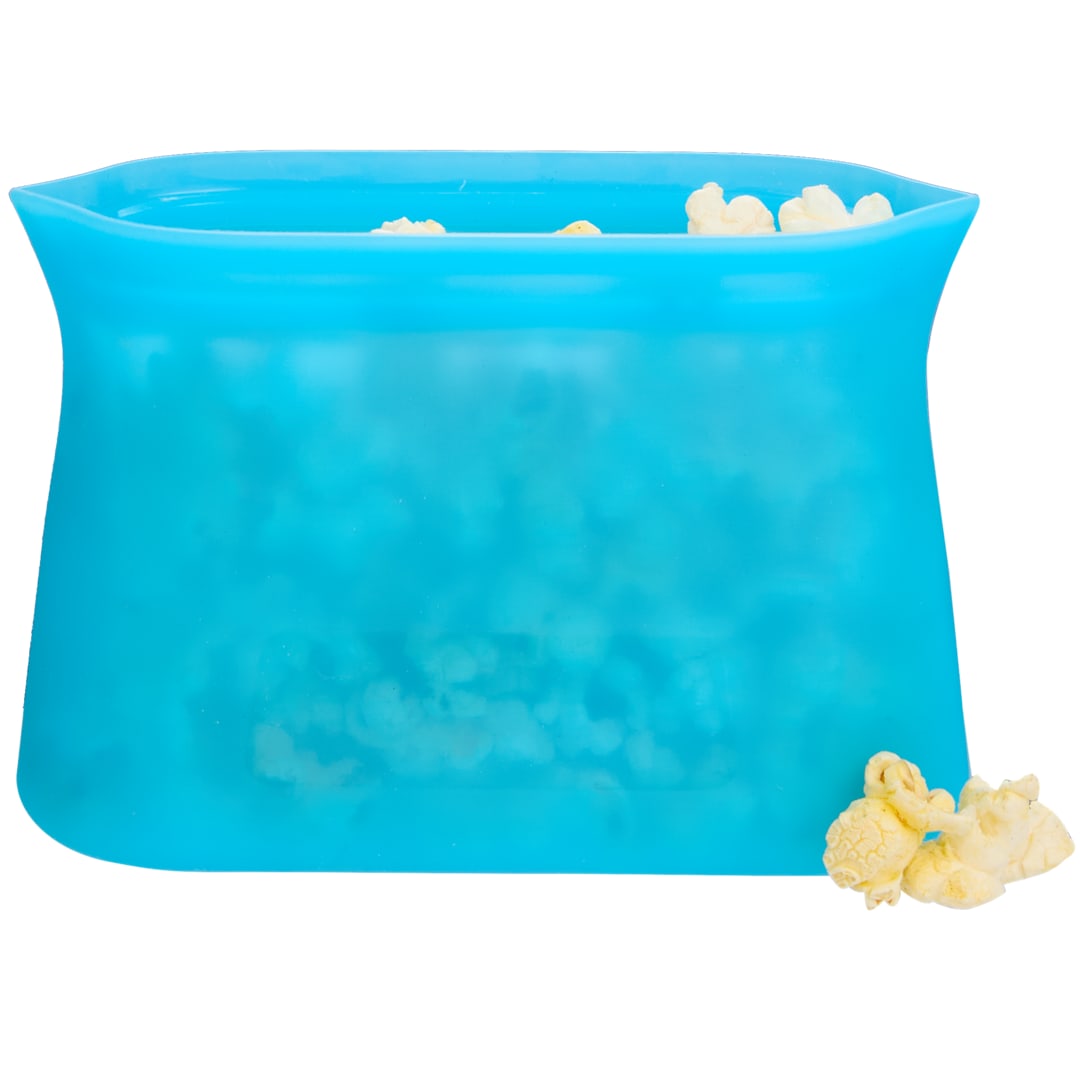 Front View of Blue Zili Silicone Food Storage Bag 8oz