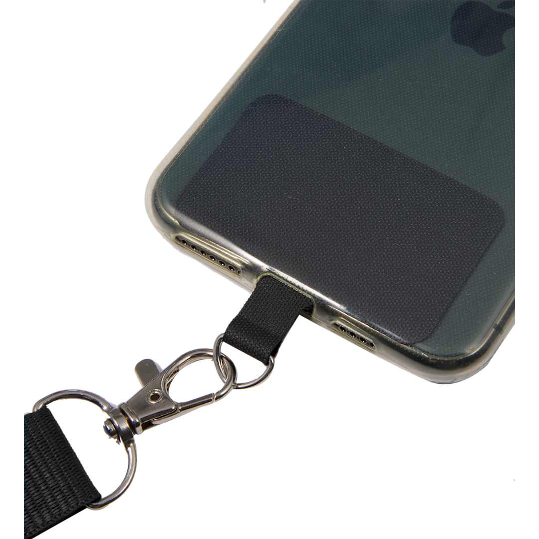 Black Adjustable Recycled Phone Lanyard