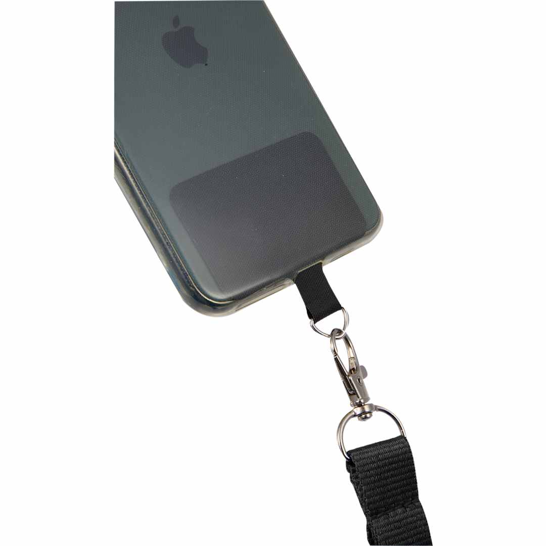 Black Adjustable Recycled Phone Lanyard