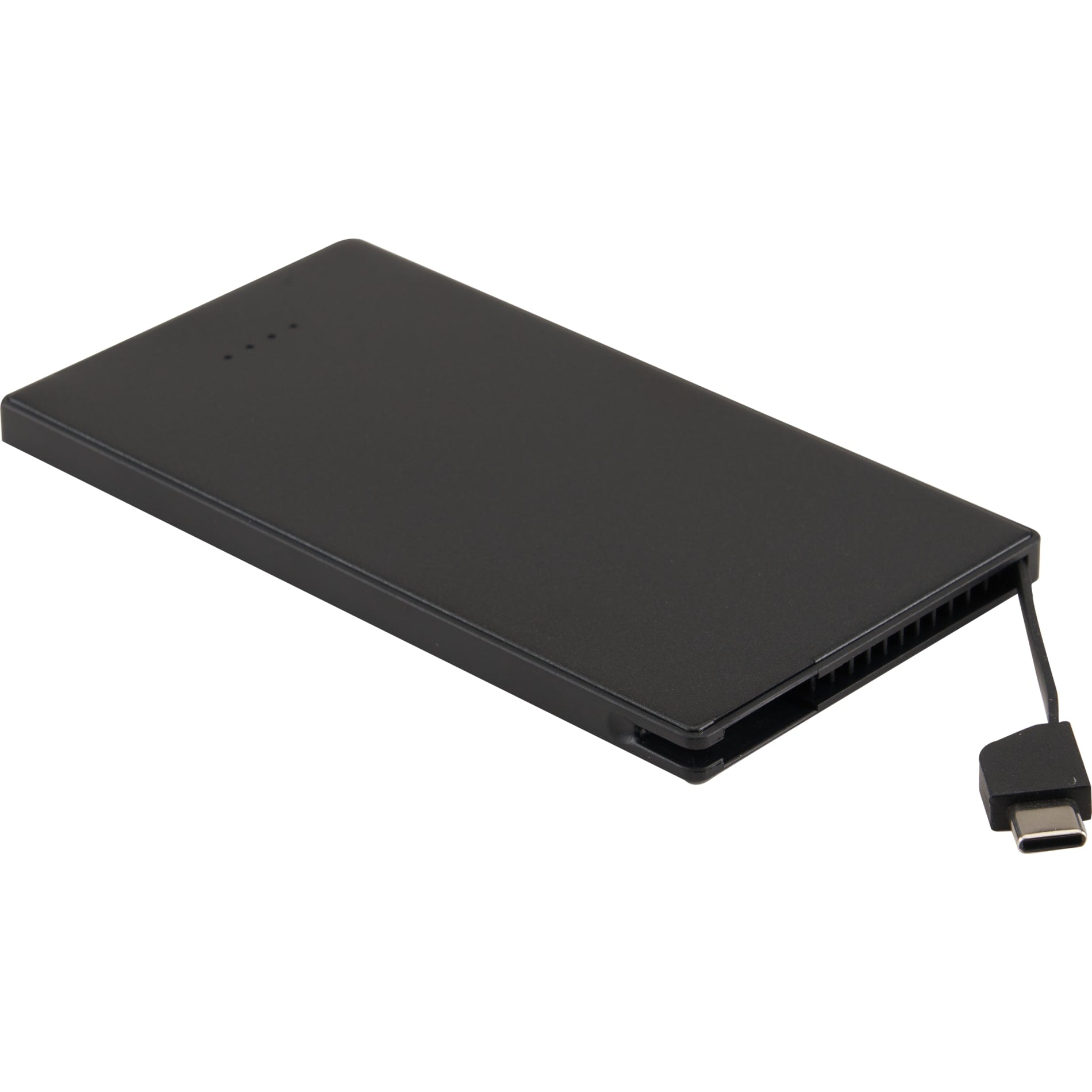 Black 4000 mAh Cable Keeper Power Bank with Type-C Tip
