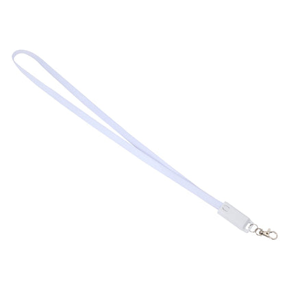 Front View of White 5-in-1 40W PD Charging Cable Lanyard