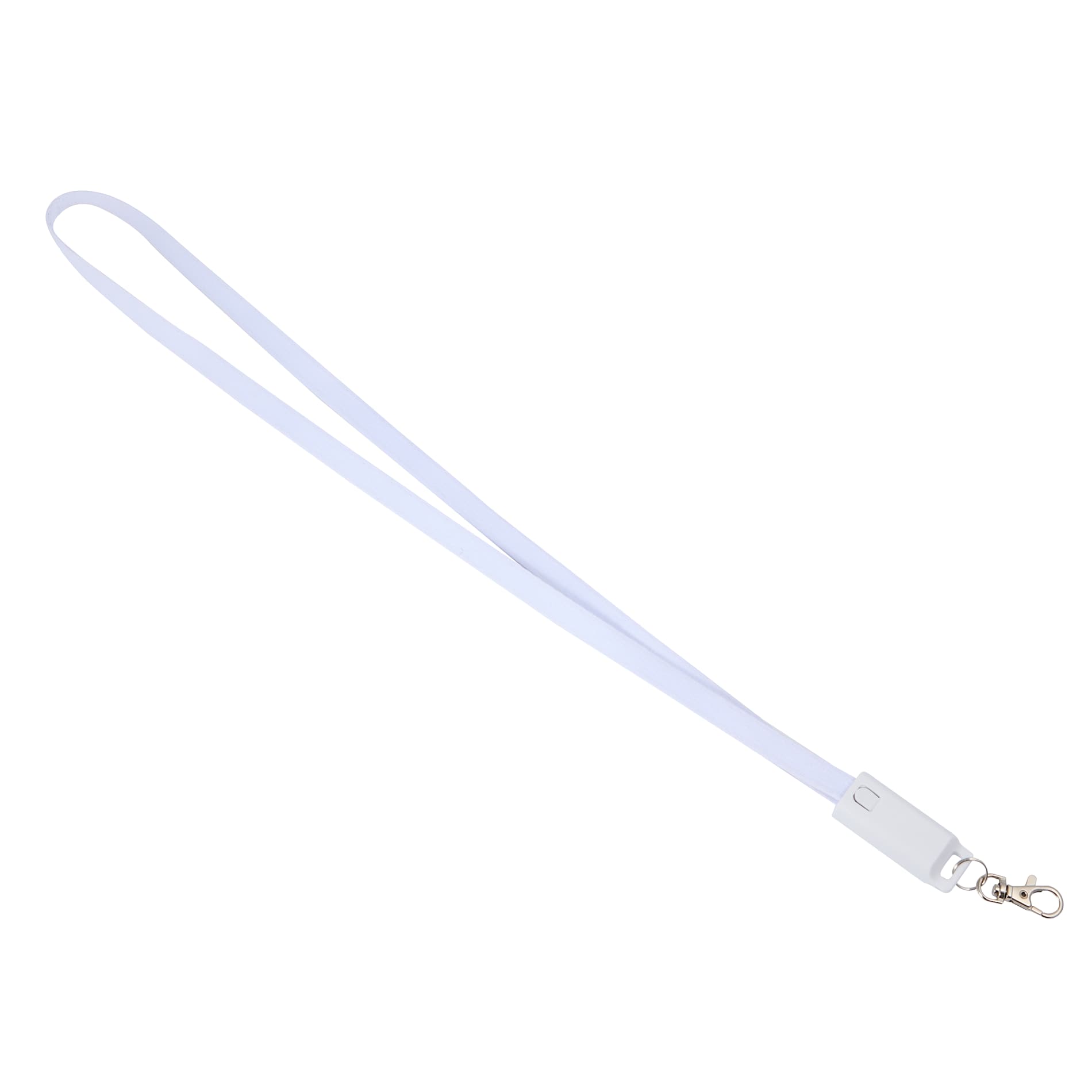 Front View of White 5-in-1 40W PD Charging Cable Lanyard
