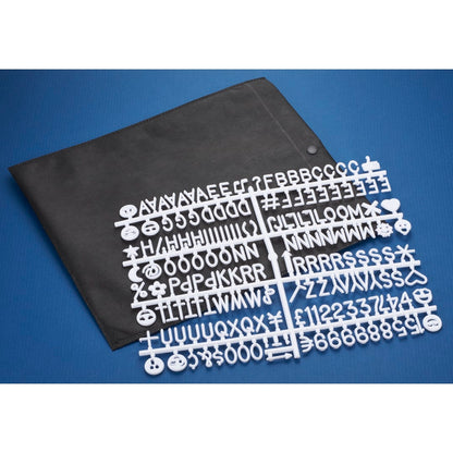 Front View of Black Letters for the Felt Board