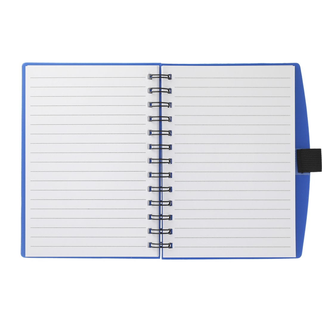 Front View of Black FSC® Mix 5.5" x 7" Coordinator Spiral Notebook
