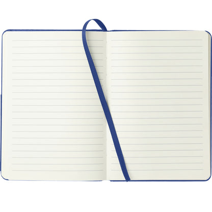 Front View of Black FSC® Mix 5" x 7" Elastic Phone Pocket Notebook