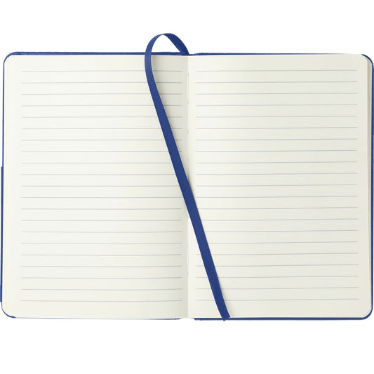 Front View of Black FSC® Mix 5" x 7" Elastic Phone Pocket Notebook