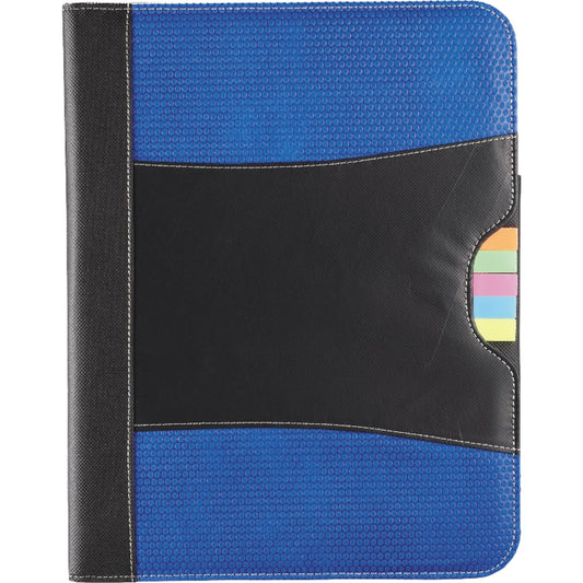 Front View of Blue FSC® Mix Flare Organization Padfolio