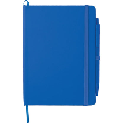Front View of Black FSC® Mix 5" x 7" Prime Notebook With Pen