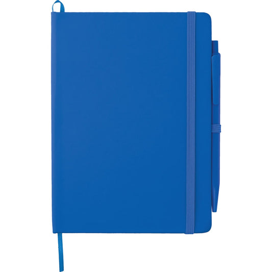 Front View of Black FSC® Mix 5" x 7" Prime Notebook With Pen