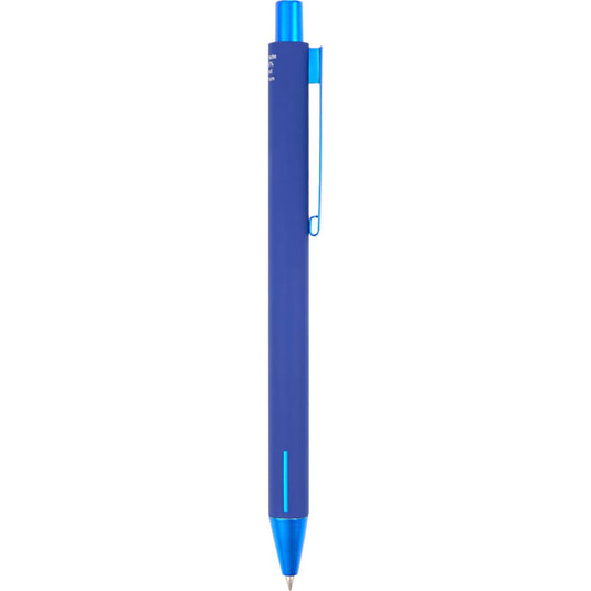 Front View of Black Halo Soft Touch Recycled Aluminum Gel Pen