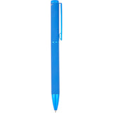 Front View of Black Harper Soft Touch Recycled Aluminum Gel Pen