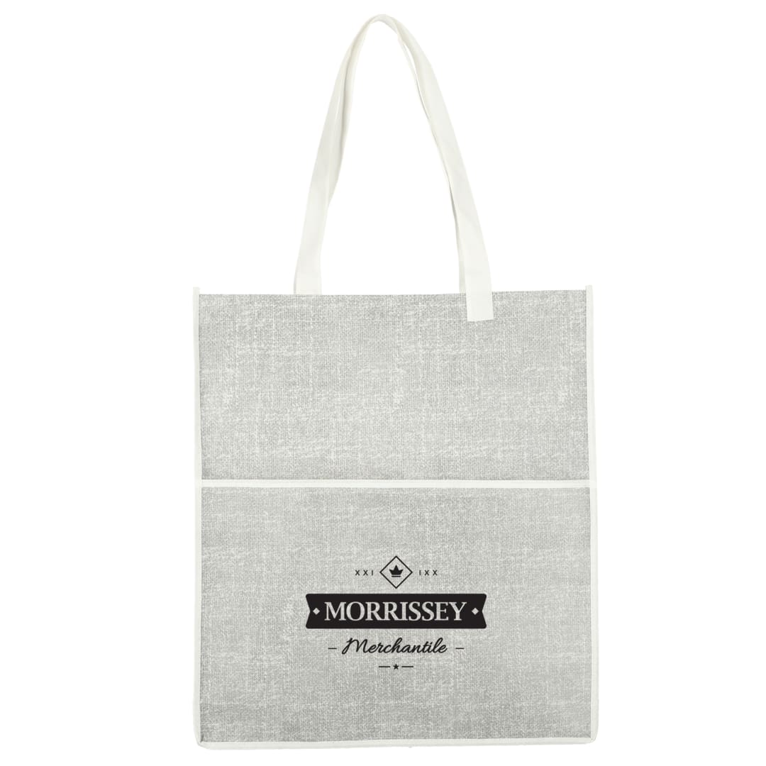 Front View of Black Apollo Recycled Non-Woven Convention Tote