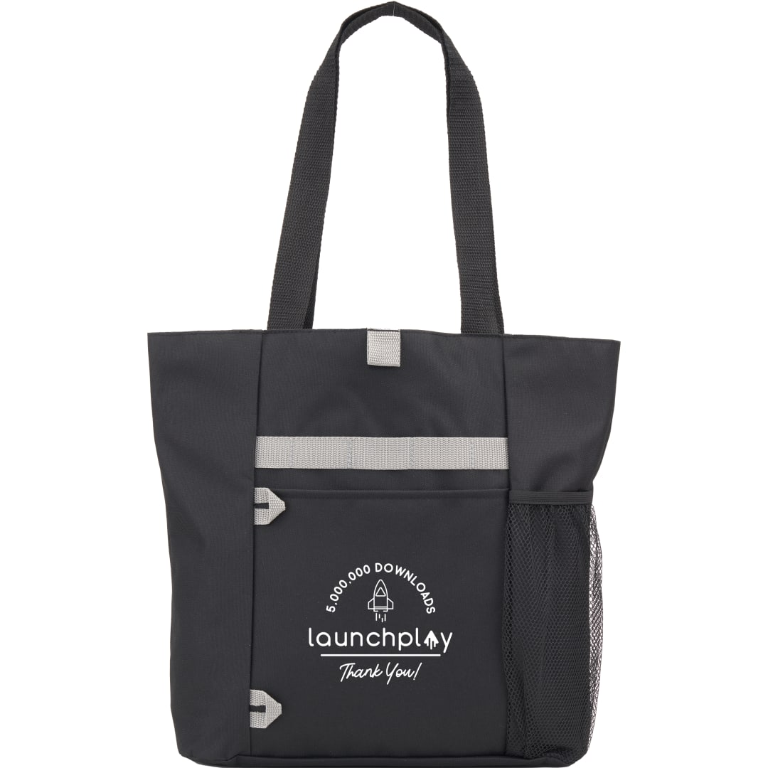 Front View of Black All-Purpose RPET Tote
