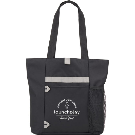 Front View of Black All-Purpose RPET Tote