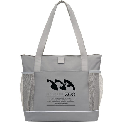 Front View of Gray Arrival RPET Meeting Tote