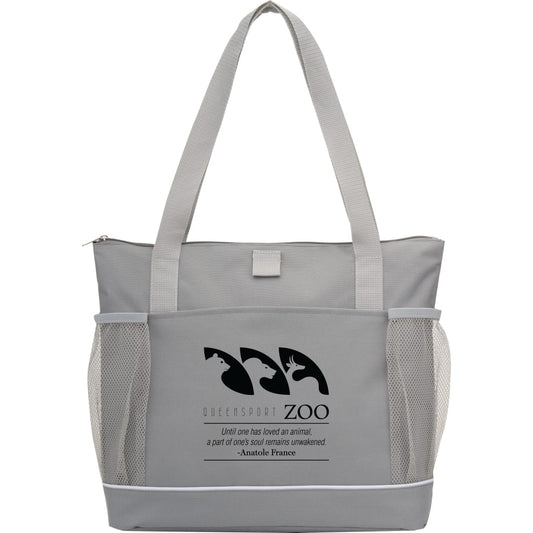 Front View of Gray Arrival RPET Meeting Tote